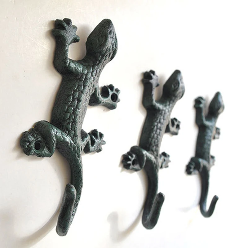 Искусственный кованый железный крючок Gecko многофункциональные настенные