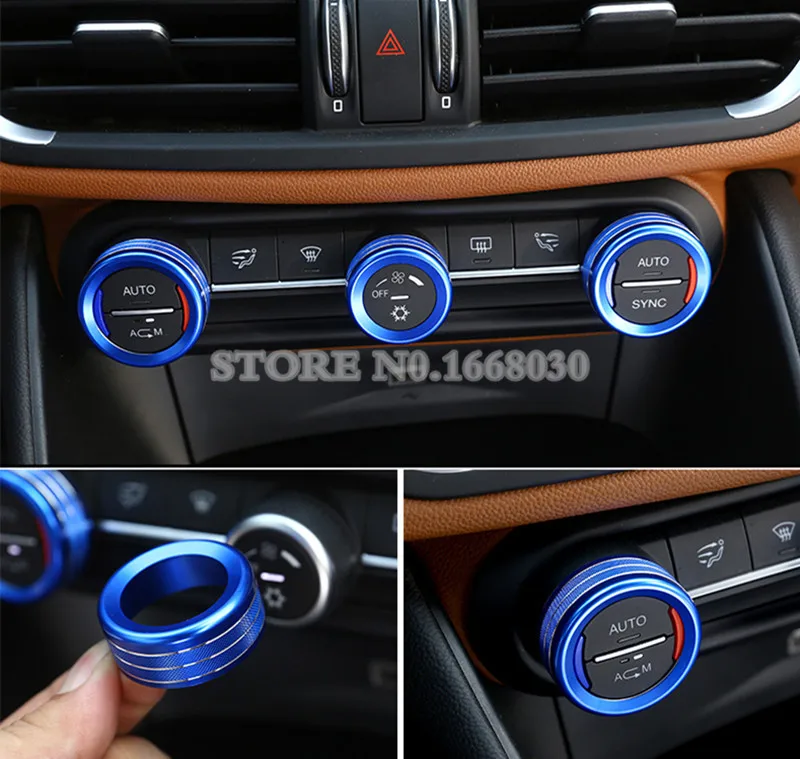 Blue Colour Inner Air Condition Knob Trim Cover 3pcs For Alfa Romeo Stelvio 2017-2020 Car accesories interior Car decoration
Blue Colour Inner Air Condition Knob Trim Cover 3pcs For Alfa Romeo Stelvio 2017-2020 Car accesories interior Car decoration
