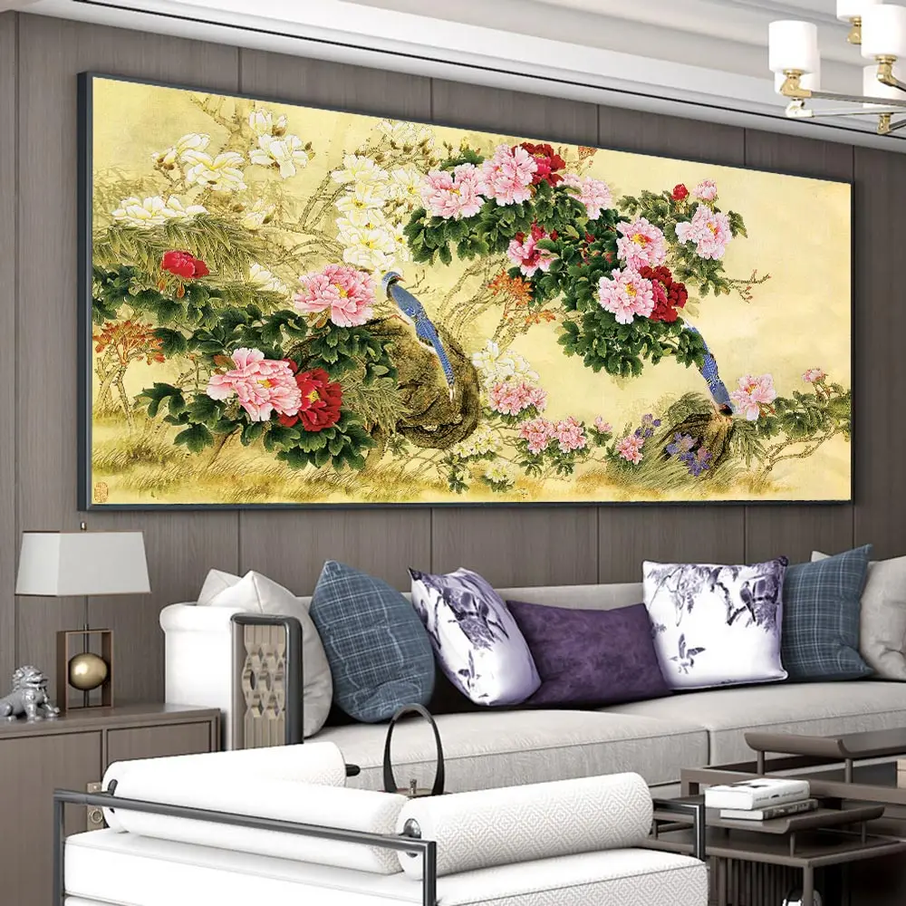 New Chinese Style Floral Birds Wall Art Peony Flower Canvas Paintings Nordic Poster Prints Pictures For Living Room Home Decor
New Chinese Style Floral Birds Wall Art Peony Flower Canvas Paintings Nordic Poster Prints Pictures For Living Room Home Decor