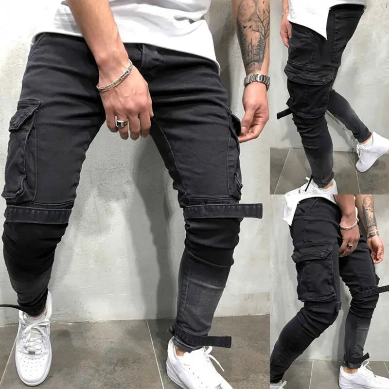 Mens Multi-Pocket Pants Biker Slim Fit Trousers Skinny Casual Denim Jeans Bottom
Mens Multi-Pocket Pants Biker Slim Fit Trousers Skinny Casual Denim Jeans Bottom