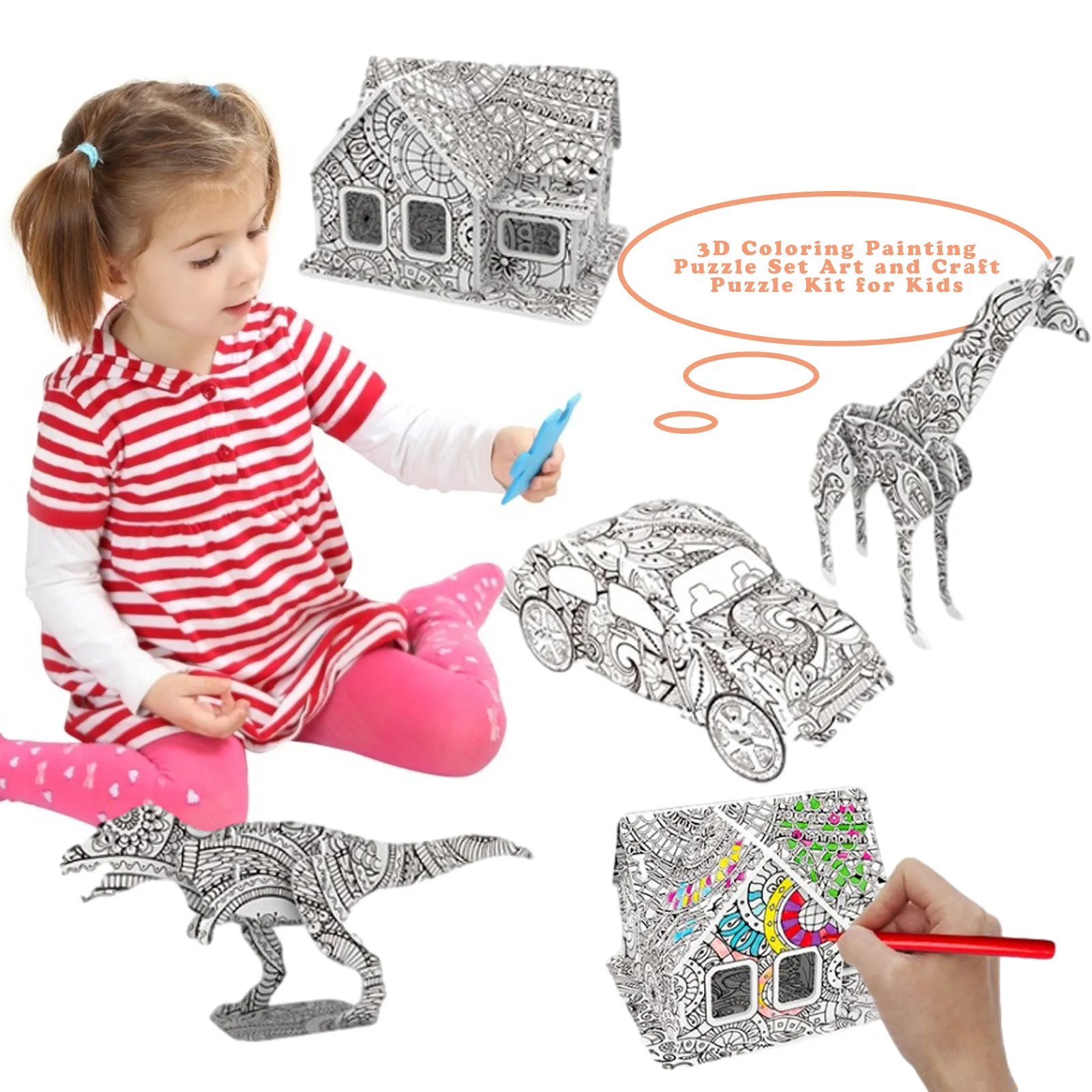 DIY 3D Graffiti Puzzle Painting Paper Blank Coloring Animal Model Suit Creative Handcraft Puzzle Toys Gifts For Children Kids
DIY 3D Graffiti Puzzle Painting Paper Blank Coloring Animal Model Suit Creative Handcraft Puzzle Toys Gifts For Children Kids