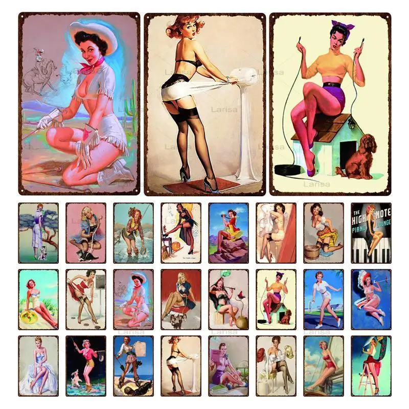 Lady Metal Painting Pin Up Girl Tin Signs Wall Plaque House Cafe Bar Home Decorative Plate Room Decoration Vintage Iron Poster 
Lady Metal Painting Pin Up Girl Tin Signs Wall Plaque House Cafe Bar Home Decorative Plate Room Decoration Vintage Iron Poster