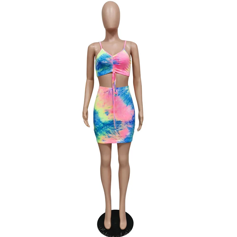 New Summer Dress Women Sexy Tie dye Printed Spaghetti Strap Two Piece Set Beach Dress Good Quality2020 NEW Style Wholesale
New Summer Dress Women Sexy Tie dye Printed Spaghetti Strap Two Piece Set Beach Dress Good Quality2020 NEW Style Wholesale