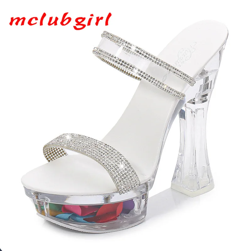 Mclubgirl Transparent Super High Heel Thick Heel Summer Female Waterproof Platform Water Drill Sexy Fairy Slipper LFD
Mclubgirl Transparent Super High Heel Thick Heel Summer Female Waterproof Platform Water Drill Sexy Fairy Slipper LFD