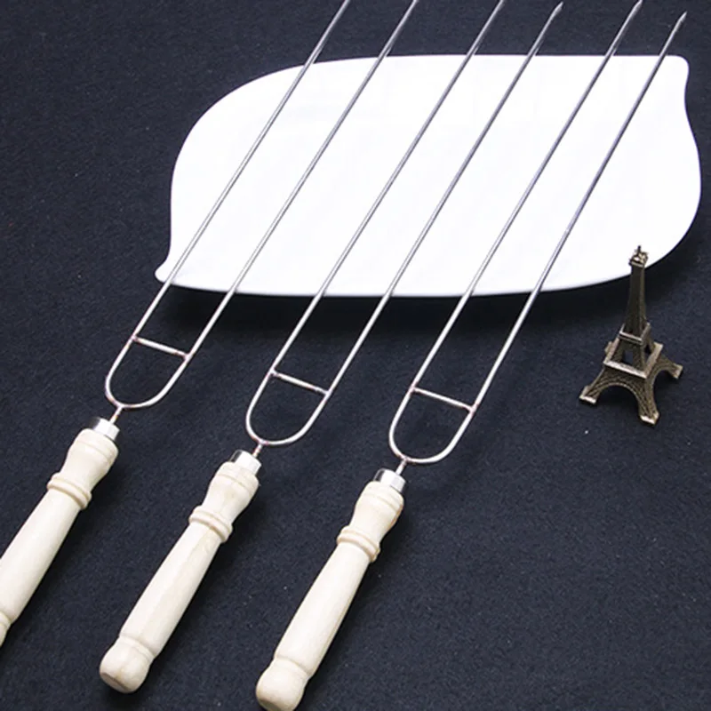 1Pc Stainless Steel U-shaped BBQ Fork Wood Handle Roast Needle Skewers Grilling Forks Cooking Accessories Camping Barbecue Tools
1Pc Stainless Steel U-shaped BBQ Fork Wood Handle Roast Needle Skewers Grilling Forks Cooking Accessories Camping Barbecue Tools