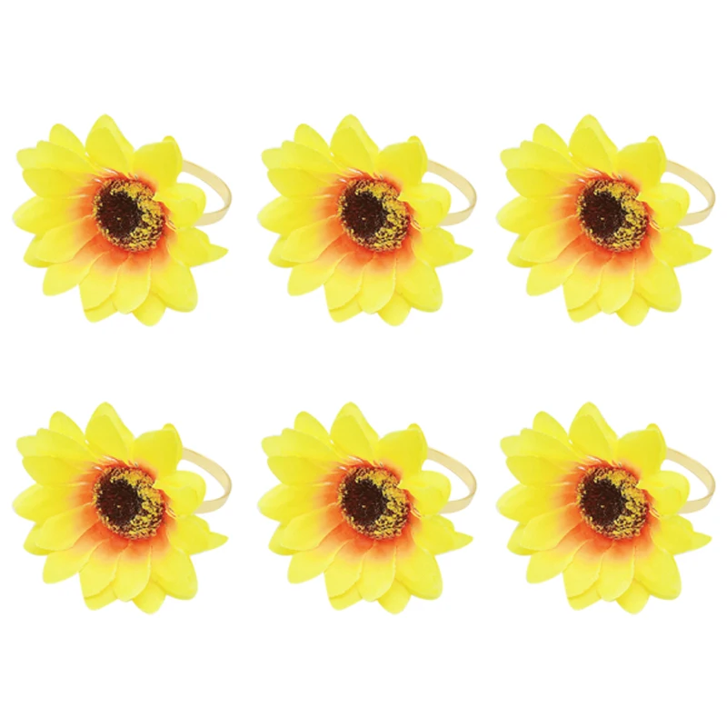 6Pcs Sunflower Pattern Wedding Napkin Rings Table Decoration Family Gatherings Everyday Use Napkin Buckle Holder
6Pcs Sunflower Pattern Wedding Napkin Rings Table Decoration Family Gatherings Everyday Use Napkin Buckle Holder