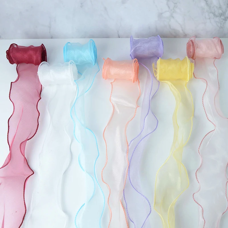 5m*6cm Wave Silk Organza Ribbon Bow Material Lace Ribbons For Wedding Hair Ornament DIY Gift Christmas Festival Supplie Ribbons
5m*6cm Wave Silk Organza Ribbon Bow Material Lace Ribbons For Wedding Hair Ornament DIY Gift Christmas Festival Supplie Ribbons
