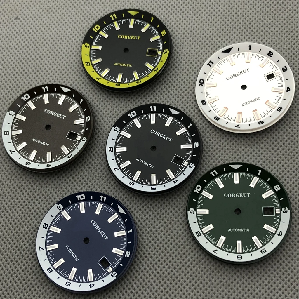 Corgeut 36.5mm sterial watch dial luminous marking fit NH35 NH36 movement 
Corgeut 36.5mm sterial watch dial luminous marking fit NH35 NH36 movement