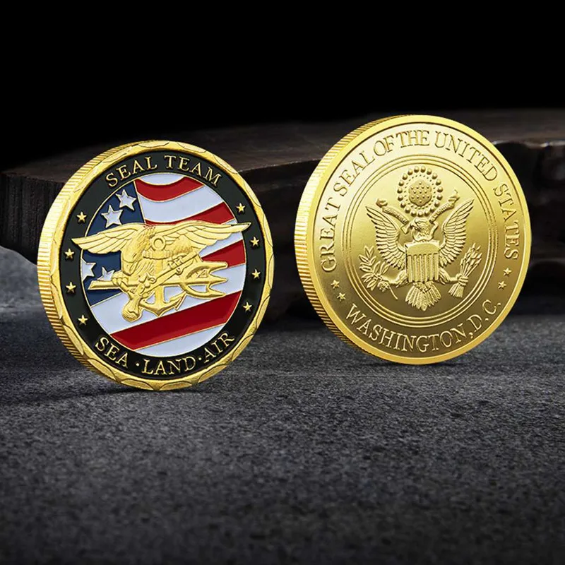 Gold Plated Souvenir Coin USA Sea Land Air Of Seal Team Challenge Coins Department Of The Navy Military Coin
Gold Plated Souvenir Coin USA Sea Land Air Of Seal Team Challenge Coins Department Of The Navy Military Coin