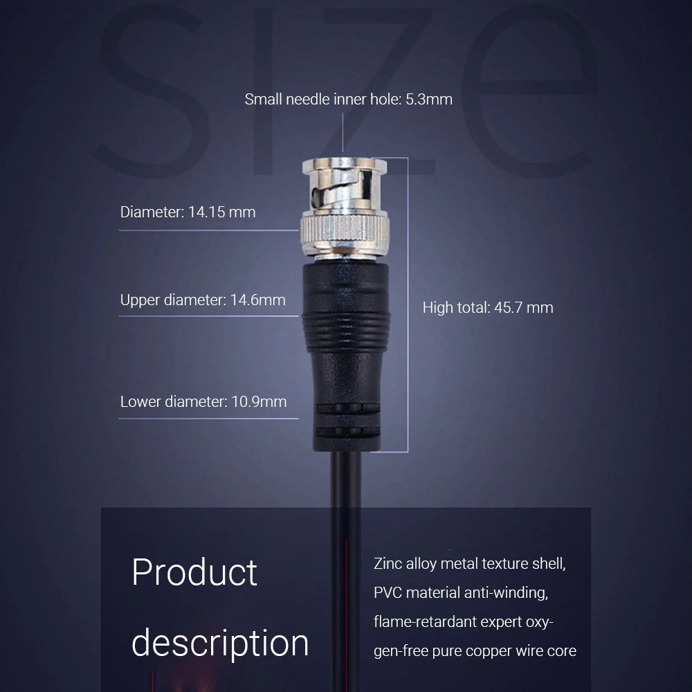 Pure Copper BNC Male to Male Straight Crimp Q9 Head HD Monitor Line Double Head Video Cable Extension Connector
Pure Copper BNC Male to Male Straight Crimp Q9 Head HD Monitor Line Double Head Video Cable Extension Connector