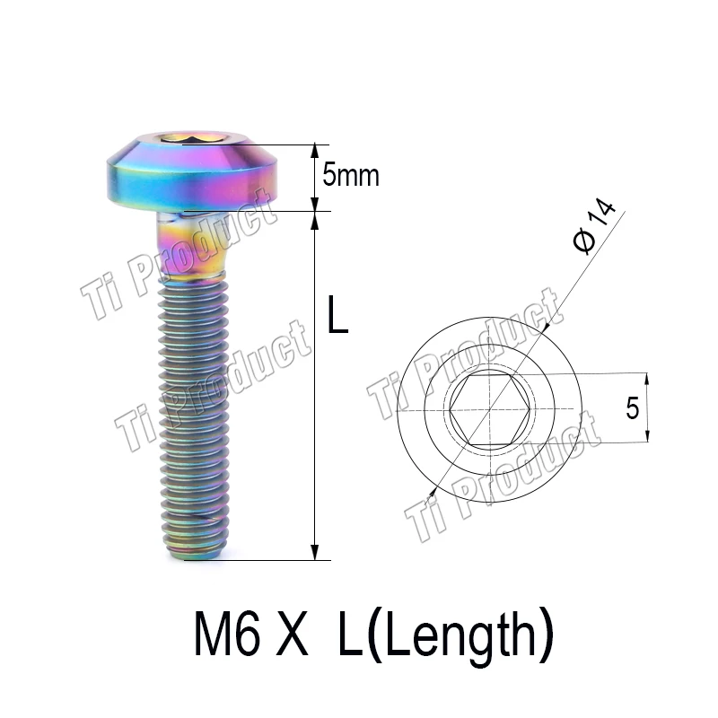 4 / 6pcs Titanium Alloy Bolt M6X 12 15 20 25 30 35mm Allen Key Button Head Screw for Motorcycle Brake Parts
4 / 6pcs Titanium Alloy Bolt M6X 12 15 20 25 30 35mm Allen Key Button Head Screw for Motorcycle Brake Parts