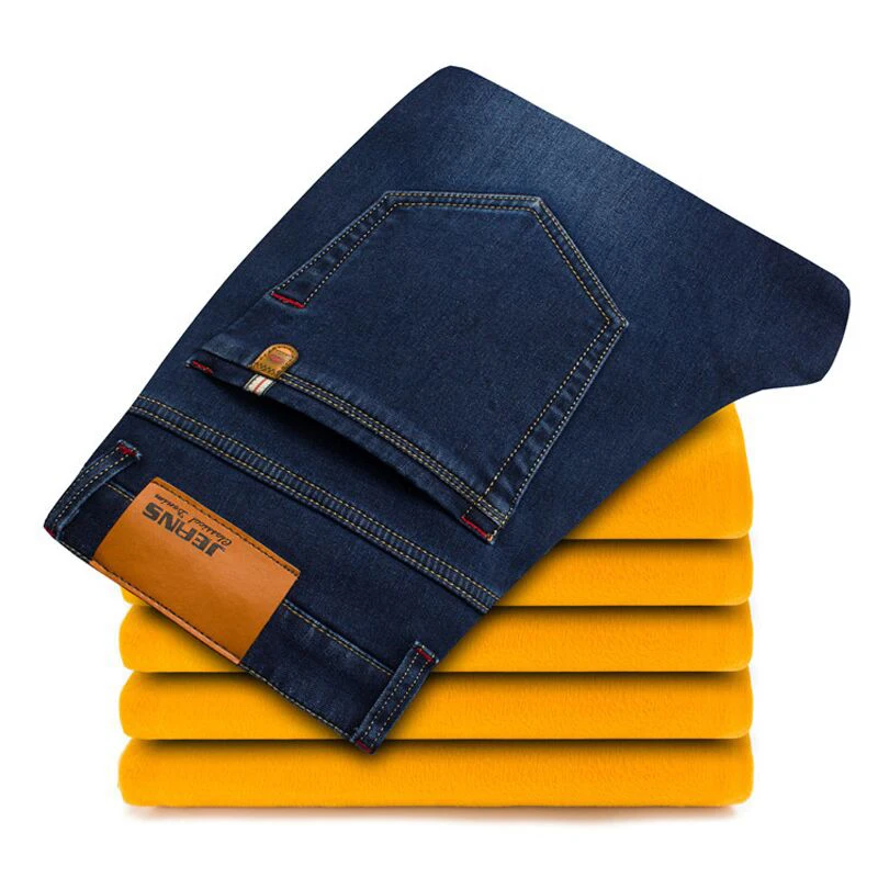 Brand Winter Warm Men's Jeans High Quality Thickin Fashion Slim Elasticity Denim Pants Business Casual Straight Trousers Male
Brand Winter Warm Men's Jeans High Quality Thickin Fashion Slim Elasticity Denim Pants Business Casual Straight Trousers Male