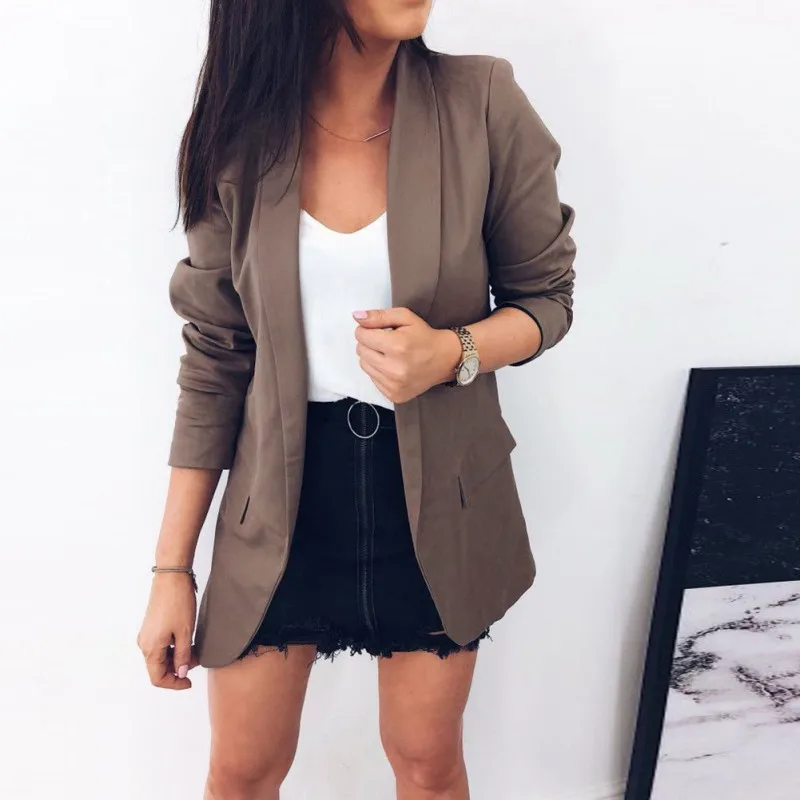 Elegant Office Ladies Workwear Blazer Women Long Sleeve Fashion Solid Business Blazer Coat 2019 Autumn Blazer Mujer 2019
Elegant Office Ladies Workwear Blazer Women Long Sleeve Fashion Solid Business Blazer Coat 2019 Autumn Blazer Mujer 2019