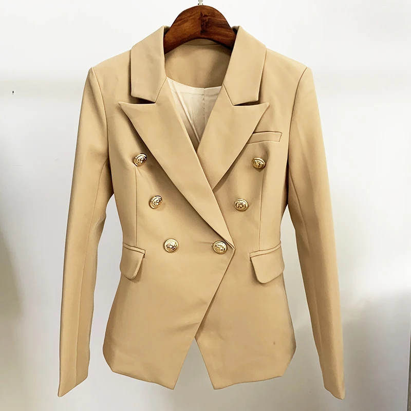 Fashion Designer Jacket Women's Classic Double Breasted Metal Lion Buttons Blazer Outer S-4XL Woman Jacket
Fashion Designer Jacket Women's Classic Double Breasted Metal Lion Buttons Blazer Outer S-4XL Woman Jacket