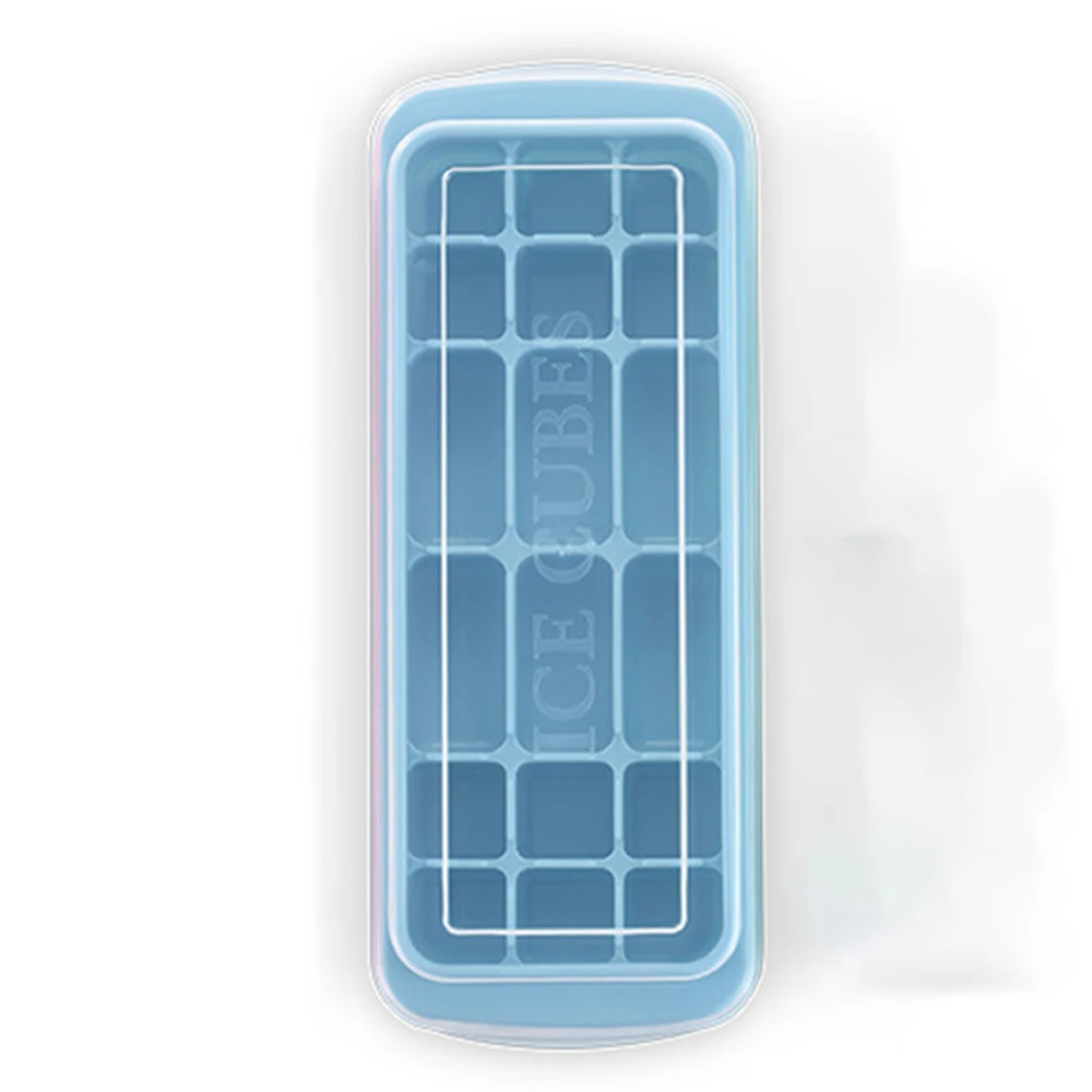 Силиконовые гибкие кубики льда поддоны формы квадратной с прозрачной крышкой