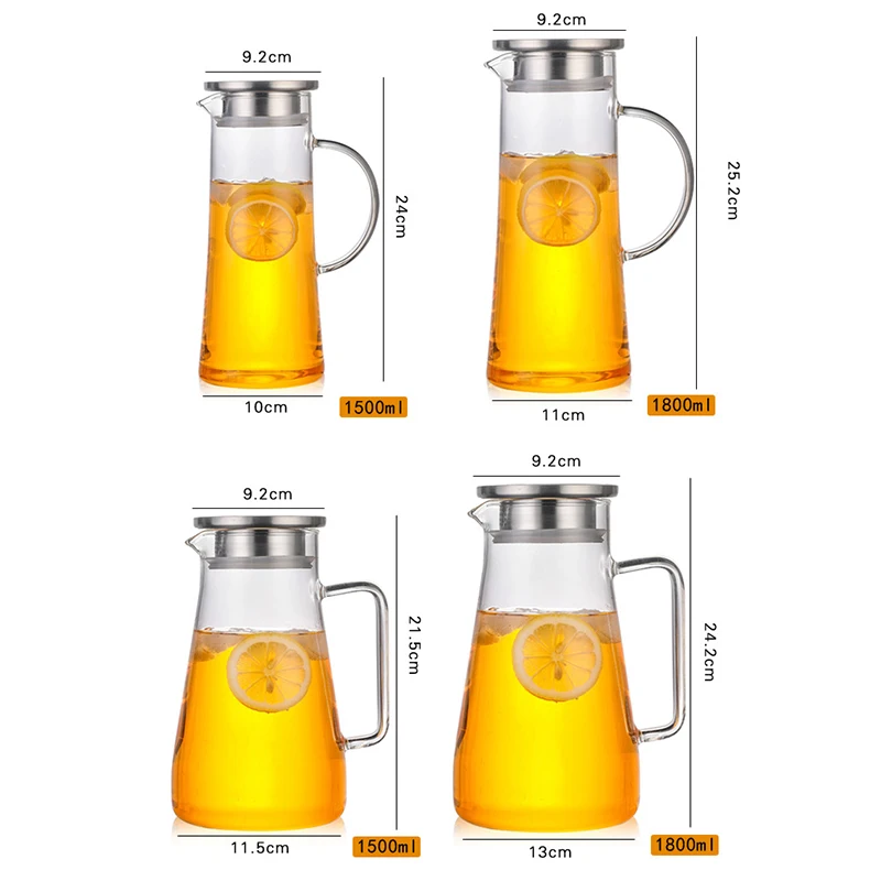 1000/1500ml Large Capacity Borosilicate Glass Teapots Transparent Explosion-proof Heat Water Bottles Coffee Juice Drink Kettle
1000/1500ml Large Capacity Borosilicate Glass Teapots Transparent Explosion-proof Heat Water Bottles Coffee Juice Drink Kettle