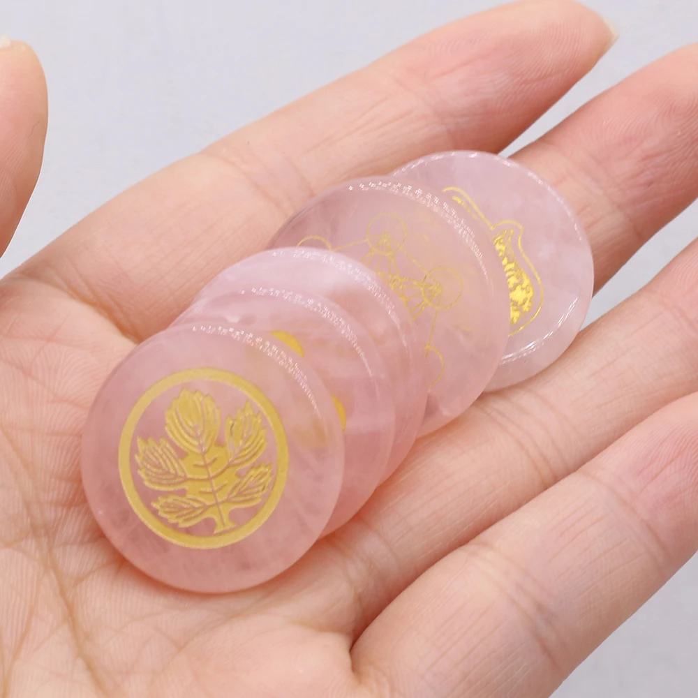 Hot Sale Chakra Stones Rose Quartz Engraved Symbols Polished Palm Stone Reiki Crystal Healing Natural Stone Divination
Hot Sale Chakra Stones Rose Quartz Engraved Symbols Polished Palm Stone Reiki Crystal Healing Natural Stone Divination