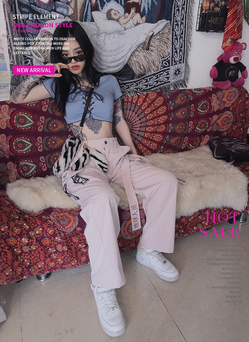 European and American Ins Super Popular Lotus Root Pink Creative Patch Wide-Leg Casual Pants Women's Loose High Waist Text
European and American Ins Super Popular Lotus Root Pink Creative Patch Wide-Leg Casual Pants Women's Loose High Waist Text