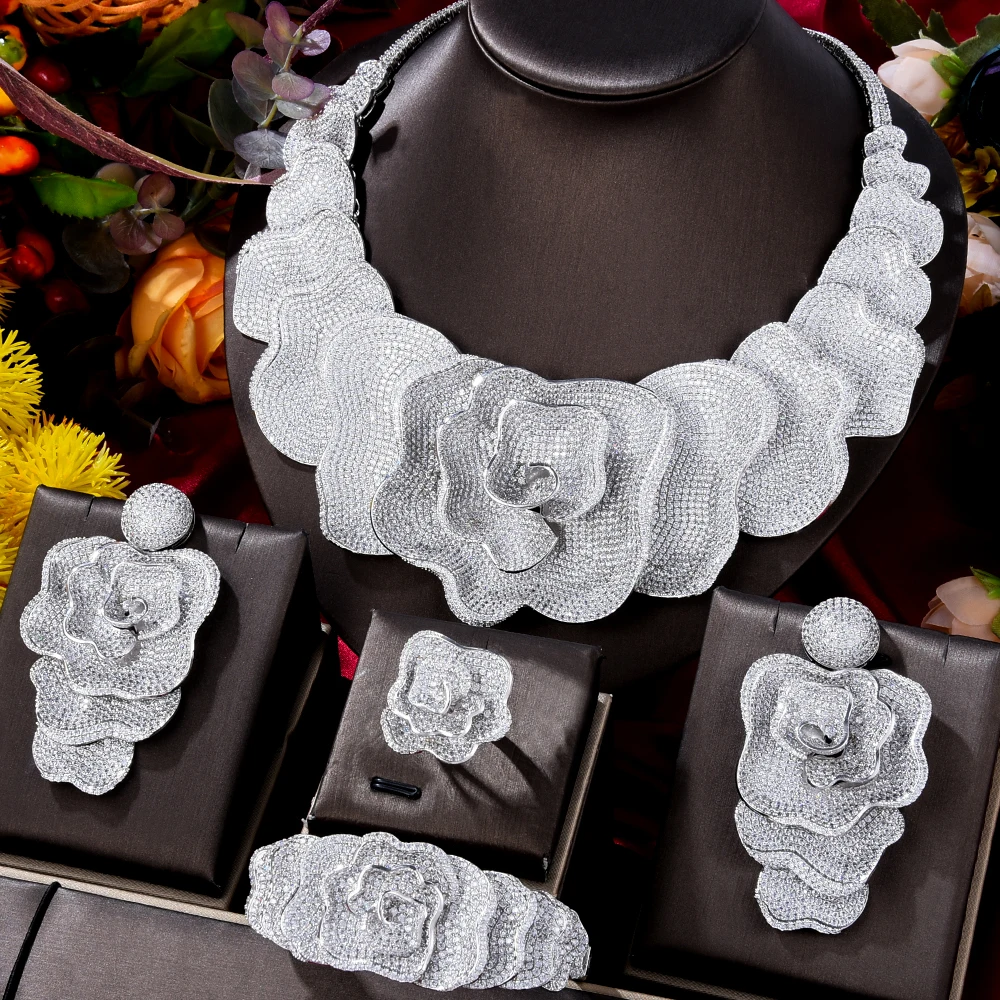 Blanchette Fashion Gorgeous Big Flower Female Aristocratic Wedding Banquet Set Africa India Worship Micro Zircon Jewelry
Blanchette Fashion Gorgeous Big Flower Female Aristocratic Wedding Banquet Set Africa India Worship Micro Zircon Jewelry