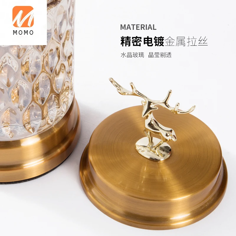 Glass Storage Jar Storage with Lid Home Ornament Metal Copper Deer Light Luxury Model Room Soft Decoration Decoration TZ
Glass Storage Jar Storage with Lid Home Ornament Metal Copper Deer Light Luxury Model Room Soft Decoration Decoration TZ
