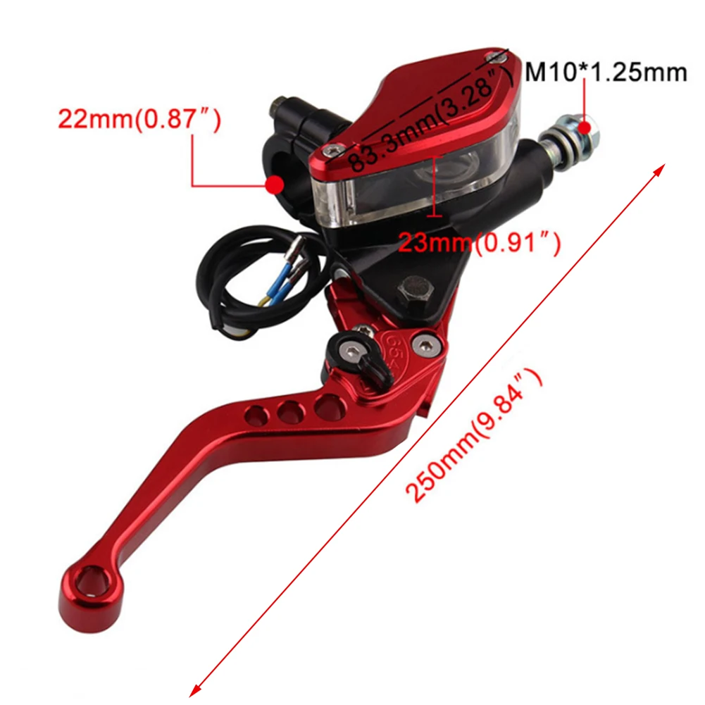 Hydraulic Brake Lever with Master Cylinder Reservoir for 7/8" Handlebar 1 Pair Motorcycle Accessories
Hydraulic Brake Lever with Master Cylinder Reservoir for 7/8" Handlebar 1 Pair Motorcycle Accessories