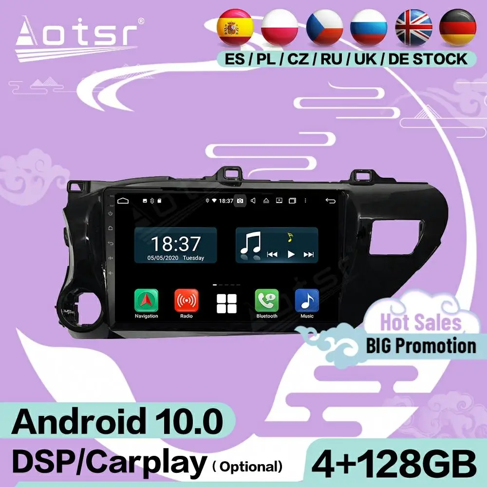 128G Carplay Screen Multimedia Stereo Android 10 Player For Toyota Hilux 2016 2017 2018 GPS Navi Audio Radio Receiver Head Unit
128G Carplay Screen Multimedia Stereo Android 10 Player For Toyota Hilux 2016 2017 2018 GPS Navi Audio Radio Receiver Head Unit