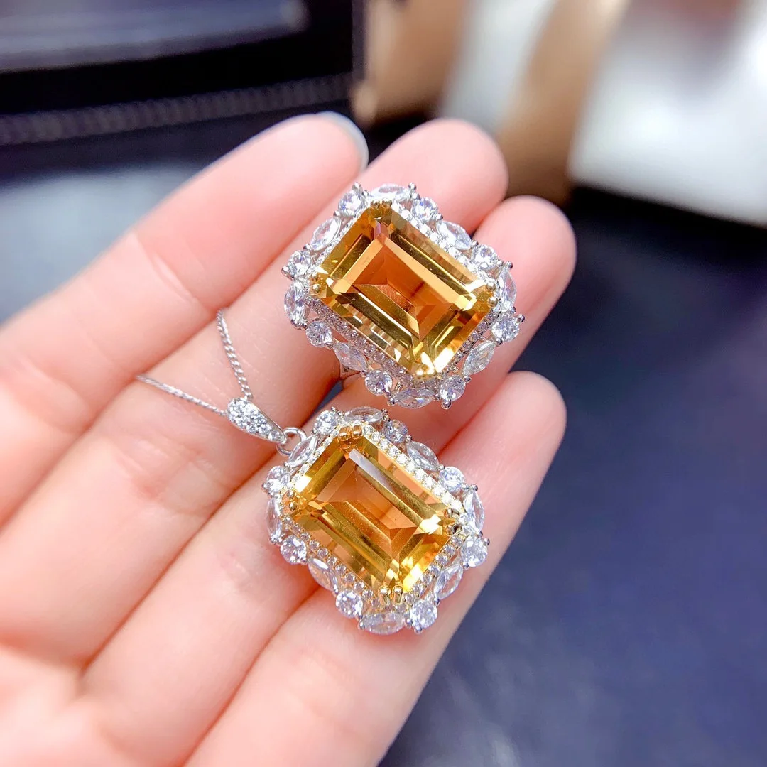 Silver Color Women's Jewelry Set Luxury Yellow Crystal Zircon Exquisite Necklace&Ring sets For Women Wedding Anniversary Gift
Silver Color Women's Jewelry Set Luxury Yellow Crystal Zircon Exquisite Necklace&Ring sets For Women Wedding Anniversary Gift