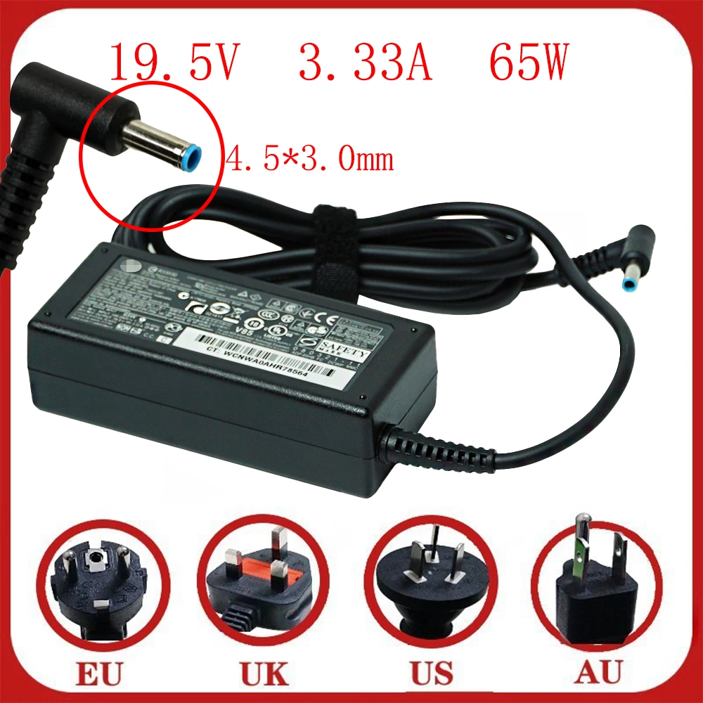 19.5V 3.33A 65W 4.5*3.0mm AC Laptop Charger Portable Power Adapter For HP Envy 17 6 14 Pavilion 15 PPP009C 15-J009WM
19.5V 3.33A 65W 4.5*3.0mm AC Laptop Charger Portable Power Adapter For HP Envy 17 6 14 Pavilion 15 PPP009C 15-J009WM
