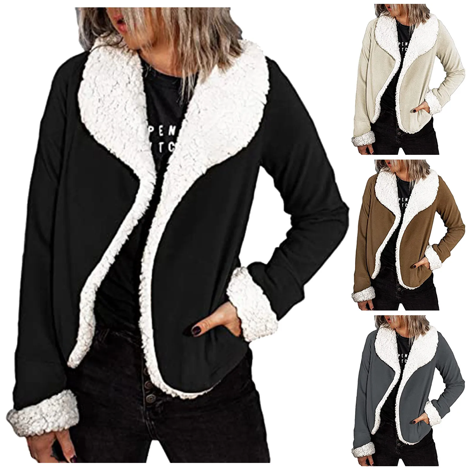 Женская замшевая куртка с отложным воротником, короткая мотоциклетная куртка из искусственной овечьей шерсти с пряжкой, осень 2021
Женская замшевая куртка с отложным воротником, короткая мотоциклетная куртка из искусственной овечьей шерсти с пряжкой, осень 2021