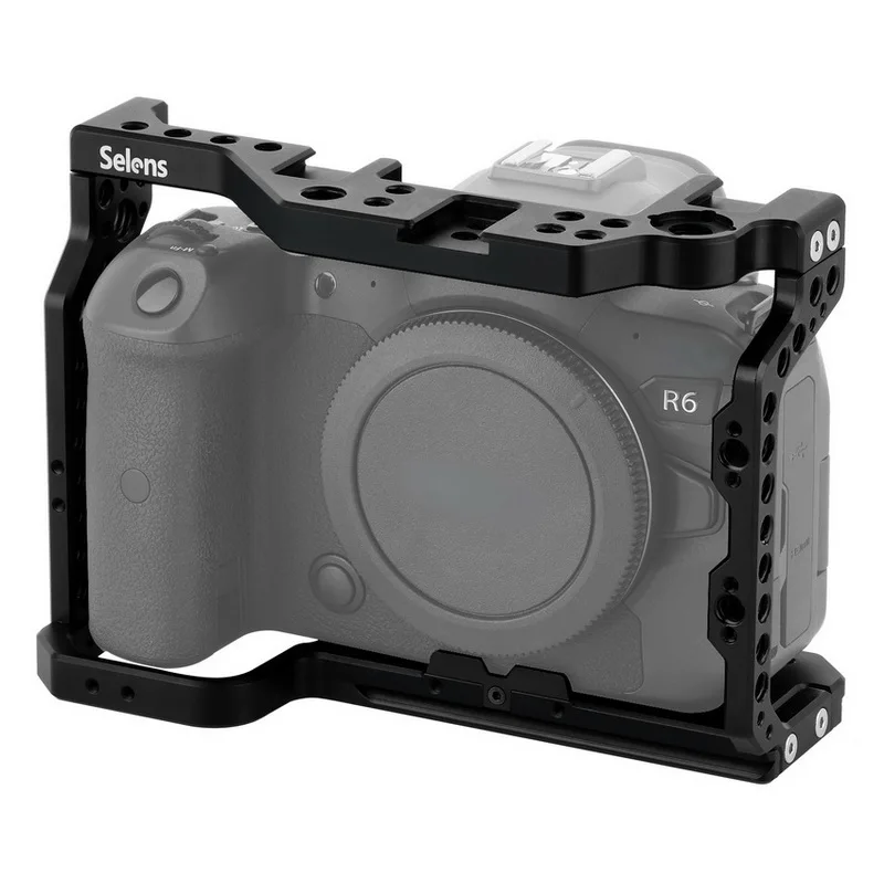 Selens DSLR R5 R6 Camera Cage For Canon EOS R5 R6 With Cold Shoe & 3/8" 1/4" Threaded Holes Camera Rig Video Rig
Selens DSLR R5 R6 Camera Cage For Canon EOS R5 R6 With Cold Shoe & 3/8" 1/4" Threaded Holes Camera Rig Video Rig