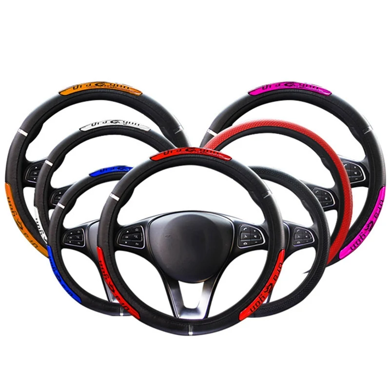 38CM Universal Car Steering Wheel Cover Anti Slip Soft Leather Auto Steering- Wheel Cover Auto Interial Accessories Car-Styling
38CM Universal Car Steering Wheel Cover Anti Slip Soft Leather Auto Steering- Wheel Cover Auto Interial Accessories Car-Styling