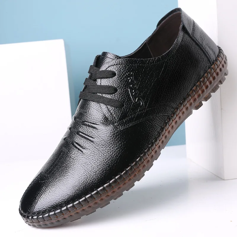 Men's Leather Shoes Summer New Layer Cowhide Men's Casual Shoes Lacing Leather Leather Soft Soles Men's Shoes Zapatos De Hombre 
Men's Leather Shoes Summer New Layer Cowhide Men's Casual Shoes Lacing Leather Leather Soft Soles Men's Shoes Zapatos De Hombre
