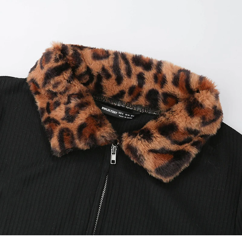 HWLZLTZHT zipper Mosaic leopard Women Jackets knitting Female Coat 2021 black turndown collar Long Sleeve high quality Outerwear
HWLZLTZHT zipper Mosaic leopard Women Jackets knitting Female Coat 2021 black turndown collar Long Sleeve high quality Outerwear