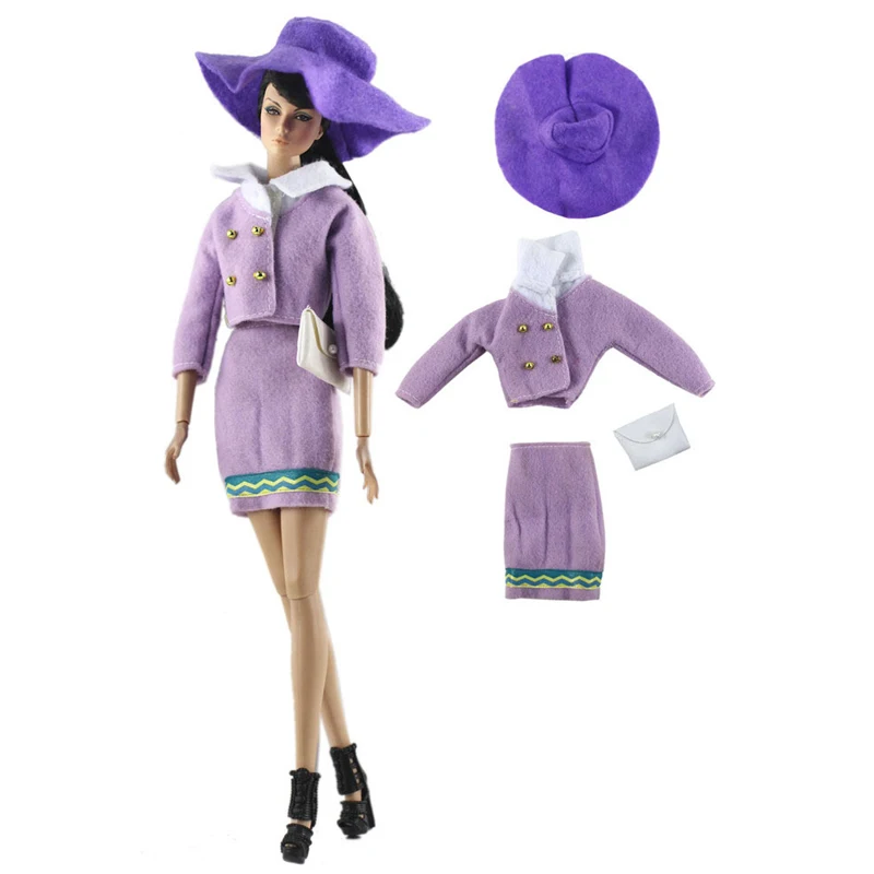 Fashion Clothes Set For Barbie Doll Purple Tops Coat + Skirt White Bag Hat Outfits Clothes 1/6 BJD Dolls Accessories Kids Toys
Fashion Clothes Set For Barbie Doll Purple Tops Coat + Skirt White Bag Hat Outfits Clothes 1/6 BJD Dolls Accessories Kids Toys