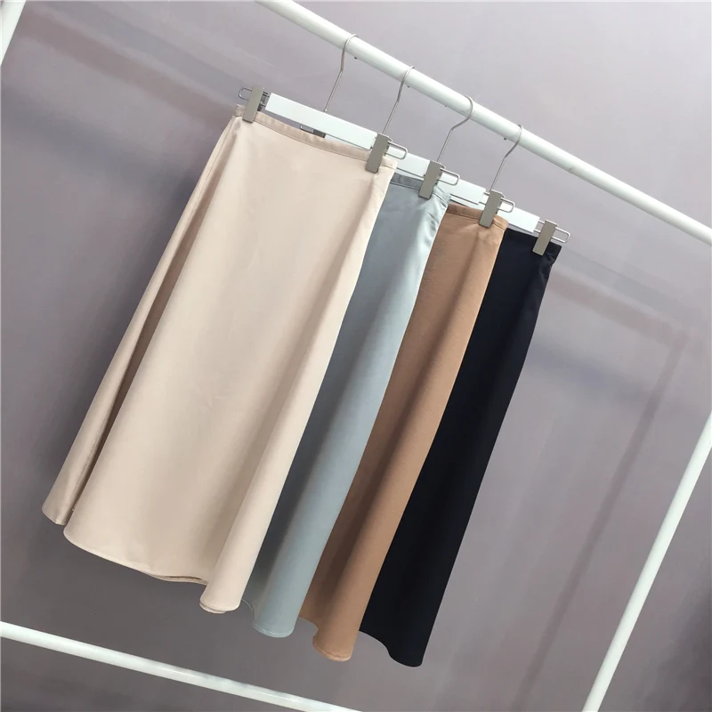 Women Elegant OL Skirt Ladies Glossy Satin Skirt Plain Shiny Fashion Party Office Skirts Solid High Waist Skirts
Women Elegant OL Skirt Ladies Glossy Satin Skirt Plain Shiny Fashion Party Office Skirts Solid High Waist Skirts