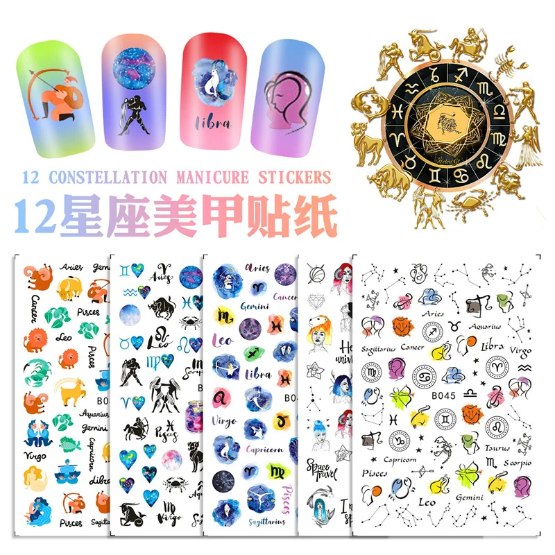 2021 NEW Designs Cartoon Nail Stickers 12 Zodiac Sign Constellations Letter Nail Art Water Transfer Decoration Decals Sliders 12
2021 NEW Designs Cartoon Nail Stickers 12 Zodiac Sign Constellations Letter Nail Art Water Transfer Decoration Decals Sliders 12