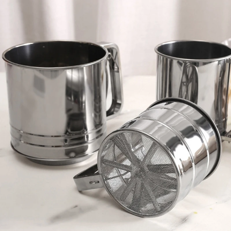 Stainless Steel Flour Sifter With Hand Press Double Layers Sieve Baking Sieve Cup Sifter For Baking Flour Sifter Sieve U1JE
Stainless Steel Flour Sifter With Hand Press Double Layers Sieve Baking Sieve Cup Sifter For Baking Flour Sifter Sieve U1JE