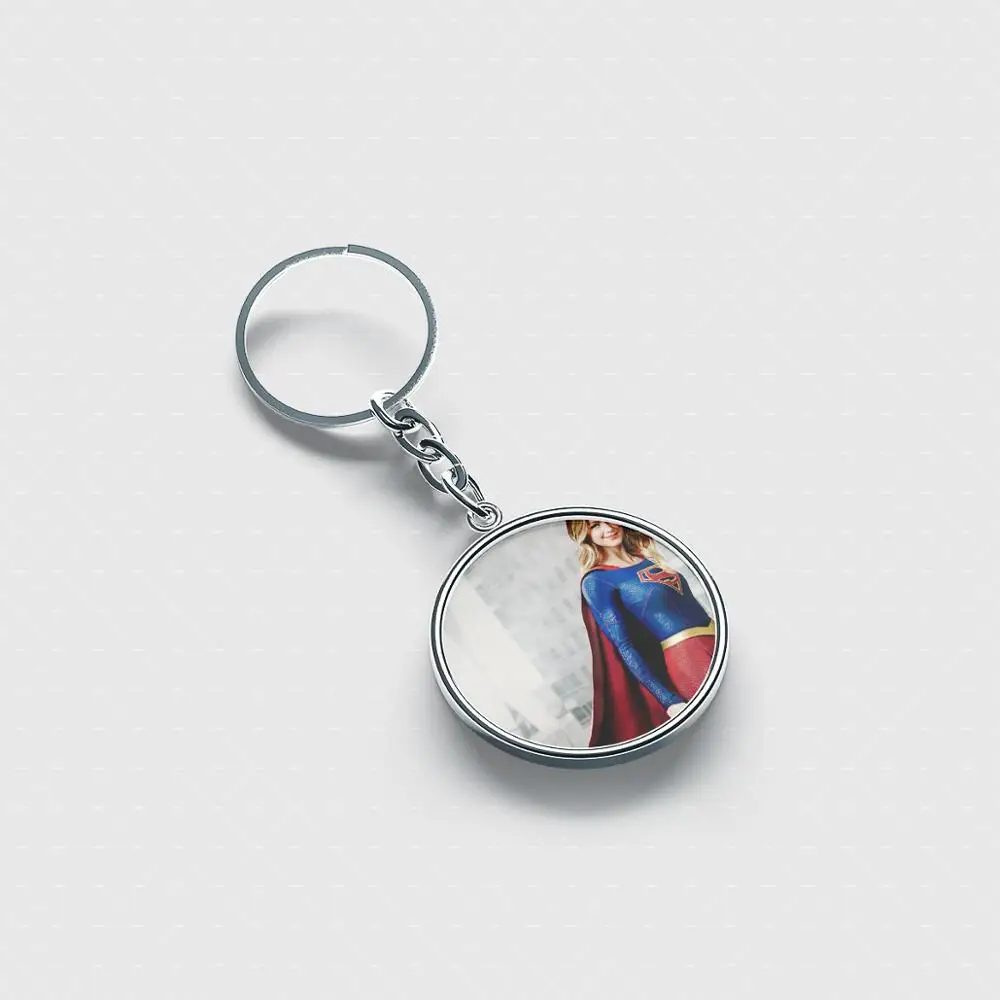 Фото Персонализированный брелок Supergirl для фотографий ключей на заказ с изображением