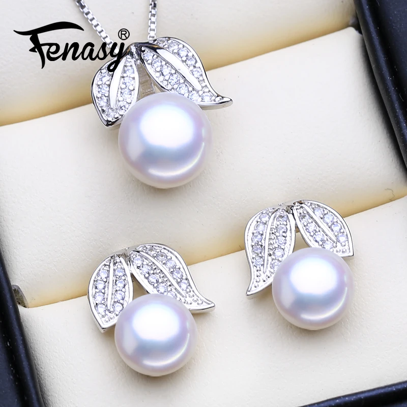 FENASY 925 Sterling Silver Jewelry Sets Natural Pearl Stud Earrings Custom Trendy Party Pendant Chain Necklace For Women
FENASY 925 Sterling Silver Jewelry Sets Natural Pearl Stud Earrings Custom Trendy Party Pendant Chain Necklace For Women