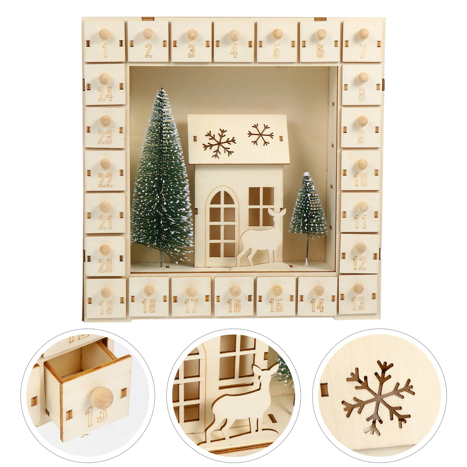 1 шт. Рождественский календарь, украшение, деревянный календарь, подарок, праздничное украшение (хаки) 
1 шт. Рождественский календарь, украшение, деревянный календарь, подарок, праздничное украшение (хаки)