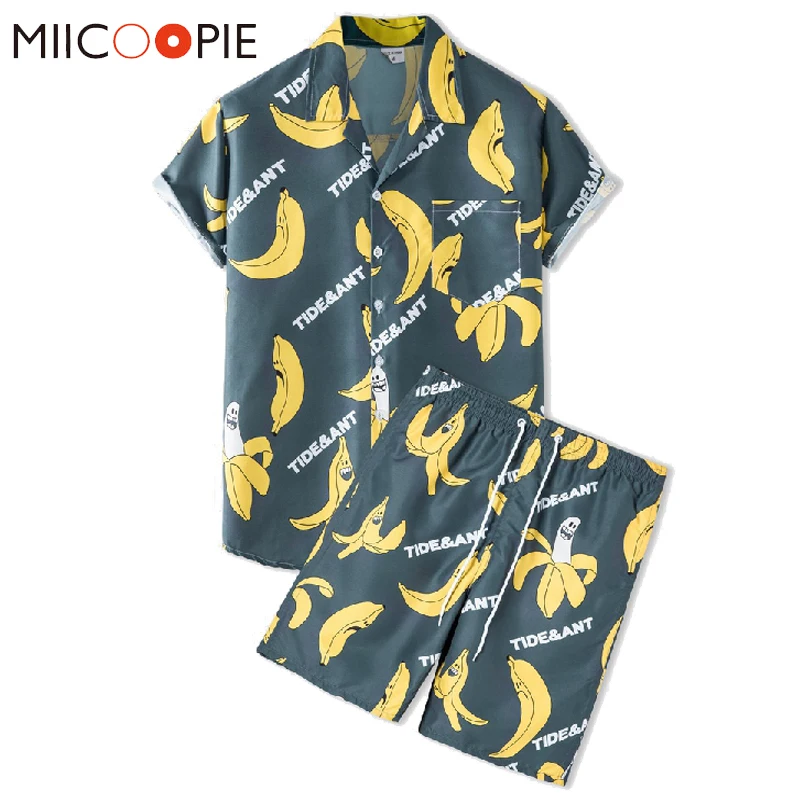 Men Summer Hawaiian Beach 2 Pieces Sets Casual Funny Banana Printed Short Sleeve Shirts +mens Shorts Couple Clothes Streetwear
Men Summer Hawaiian Beach 2 Pieces Sets Casual Funny Banana Printed Short Sleeve Shirts +mens Shorts Couple Clothes Streetwear