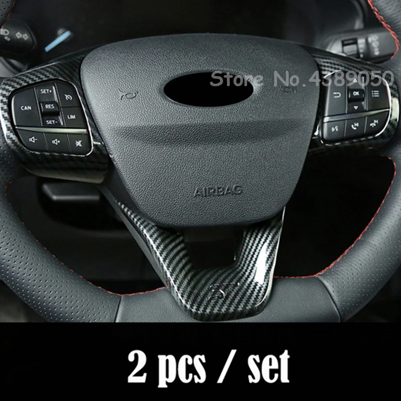 

Для Ford Focus 2019 ABS матовая и углеродное волокно Кнопка рулевого колеса автомобиля рама наклейки крышка отделка Аксессуары для стайлинга автомобиля 2 шт.