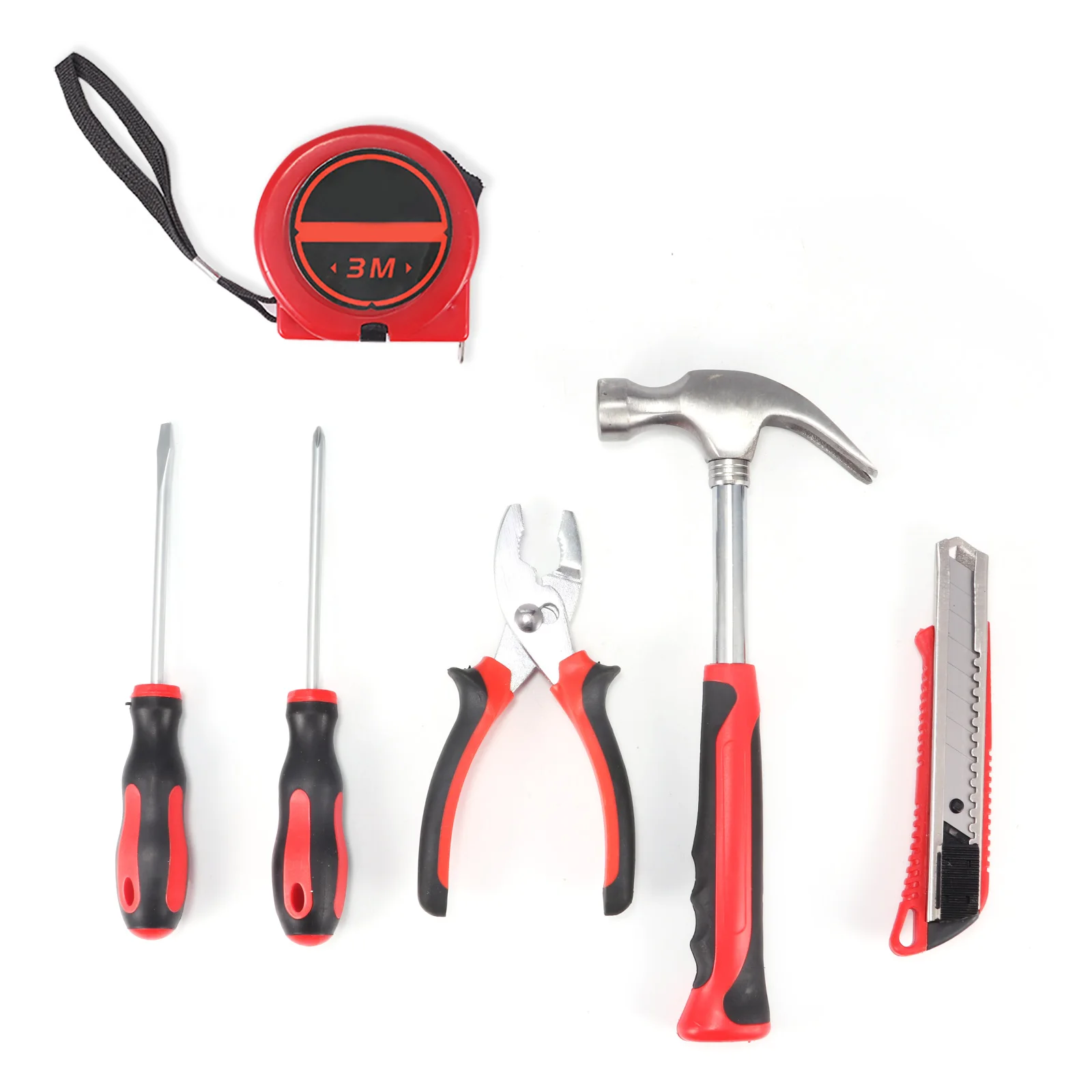 6PCS PVC Tape Household Repairing Tool Set Portable Hardware Set Screwdriver Wire Cutter Hammer Utility Knife Plastic Coated
6PCS PVC Tape Household Repairing Tool Set Portable Hardware Set Screwdriver Wire Cutter Hammer Utility Knife Plastic Coated