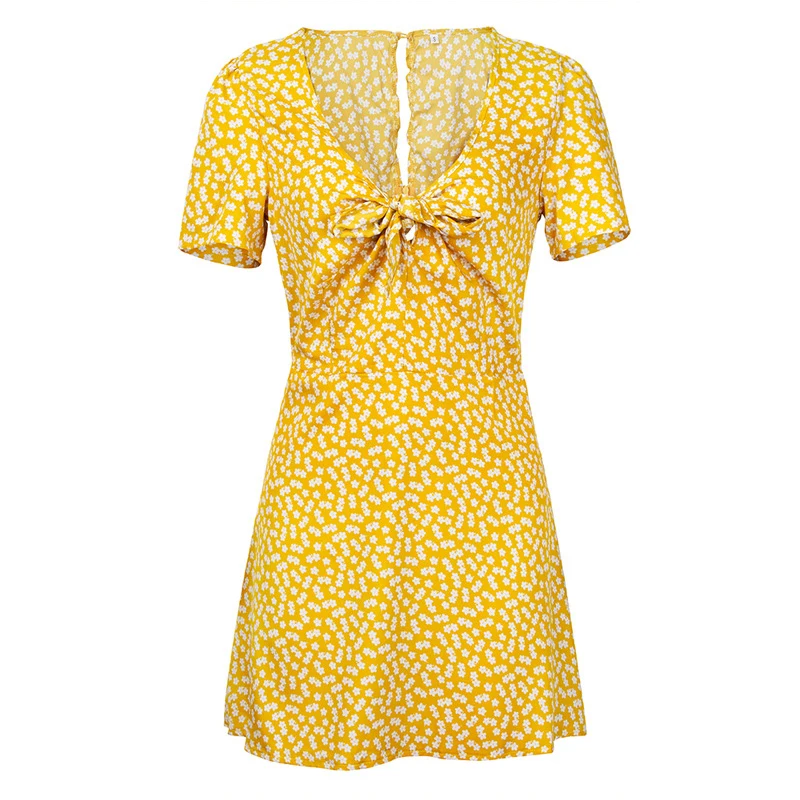 Fashion Women Short Sleeve Wrap Boho Floral Mini Dress Ladies Summer Holiday Party Sundress Female Vestidos
Fashion Women Short Sleeve Wrap Boho Floral Mini Dress Ladies Summer Holiday Party Sundress Female Vestidos