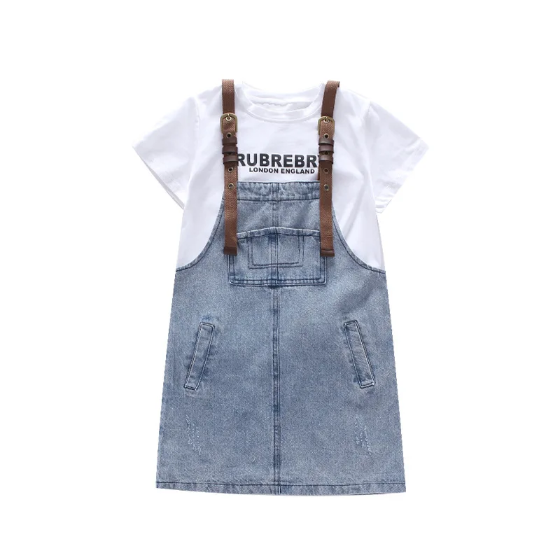 Children Girl Sets Summer Kids Clothes Girls Short Sleeve T-Shirt+Denim Suspender Skirts Two-Piece Suits Casual Pullover Outfit
Children Girl Sets Summer Kids Clothes Girls Short Sleeve T-Shirt+Denim Suspender Skirts Two-Piece Suits Casual Pullover Outfit