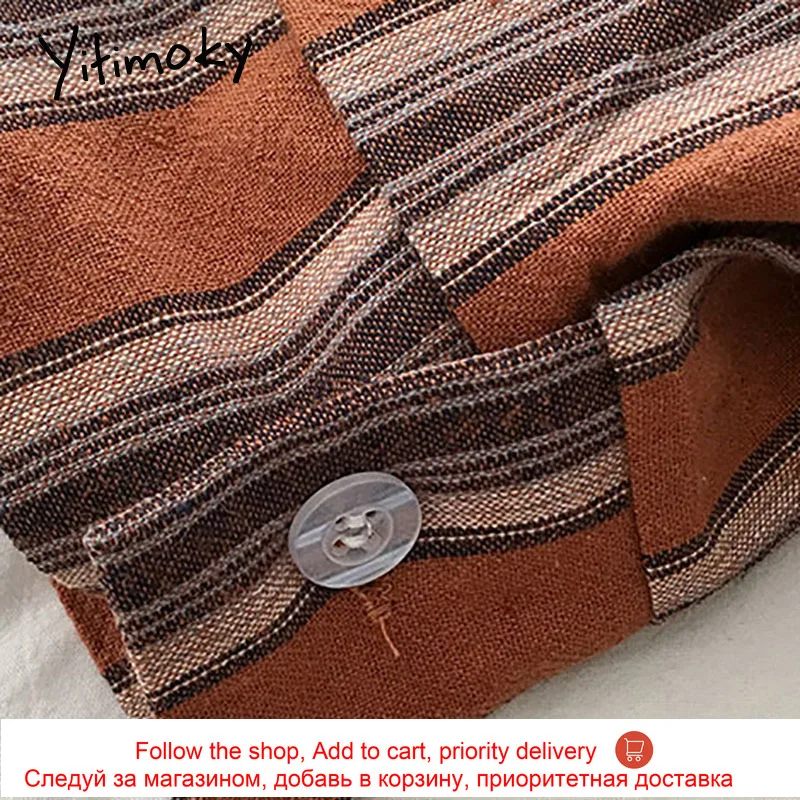 Yitimoky Striped Blouse Women Long Sleeve Button Up Tops Turn-down Collar Coffee Shirts 2021 Spring Office Lady Cotton Fashion
Yitimoky Striped Blouse Women Long Sleeve Button Up Tops Turn-down Collar Coffee Shirts 2021 Spring Office Lady Cotton Fashion