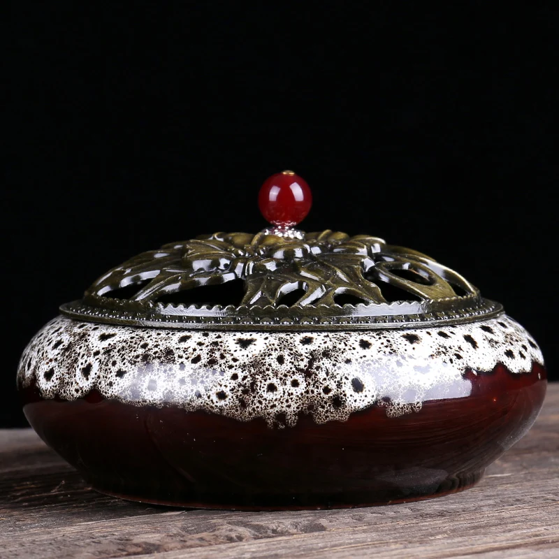 Lucky Home Decor Cone/stick/Coil Incense Burner Black Glaze Disc Censer Ice crack craft Ceramic Incense Censer + 1 pcs holder
Lucky Home Decor Cone/stick/Coil Incense Burner Black Glaze Disc Censer Ice crack craft Ceramic Incense Censer + 1 pcs holder