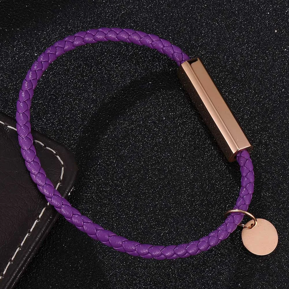 Trendy Purple Leather Bracelet Women Bracelet & Bangle Rope Chain Charm Women Jewelry Gift BB0732
Trendy Purple Leather Bracelet Women Bracelet & Bangle Rope Chain Charm Women Jewelry Gift BB0732