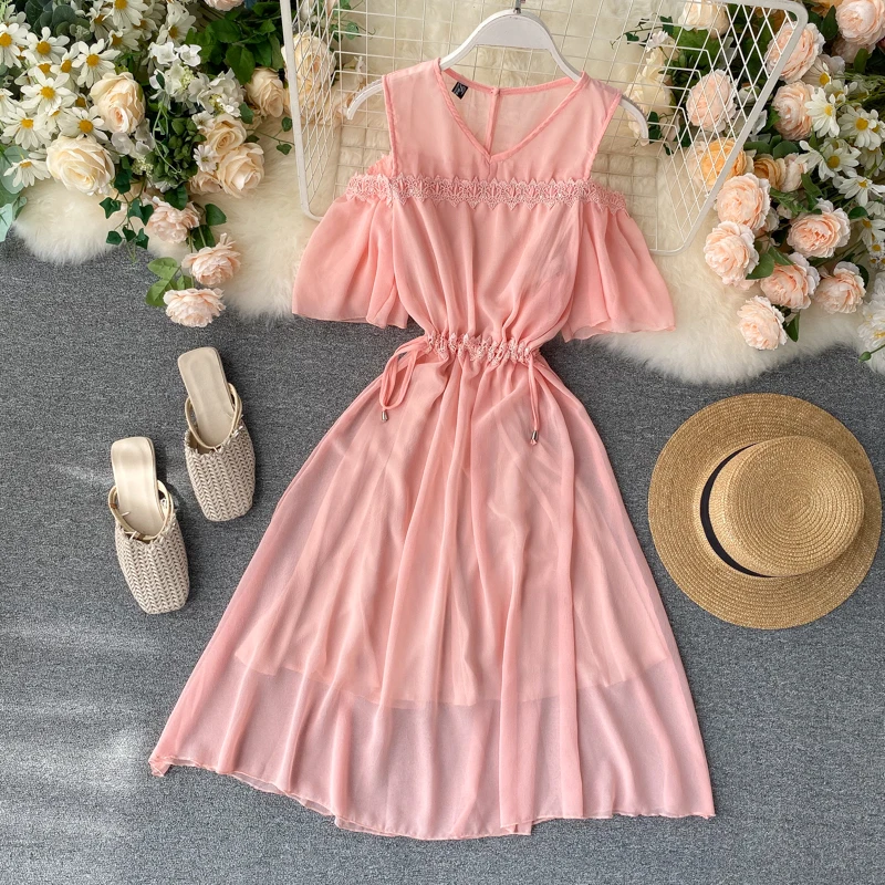 Boho V Neck Off Shoulder Midi Chiffon Dress Sexy Lace Patchwork Summer Party A- Line Dress Women Casual Beach Dress PP467
Boho V Neck Off Shoulder Midi Chiffon Dress Sexy Lace Patchwork Summer Party A- Line Dress Women Casual Beach Dress PP467