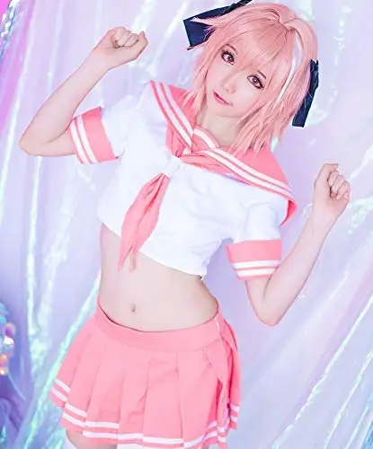 Fate Grand Order Apocrypha Cosplay FGO Rider astolphone Astolfo косплей школьная форма Сейлор костюм на